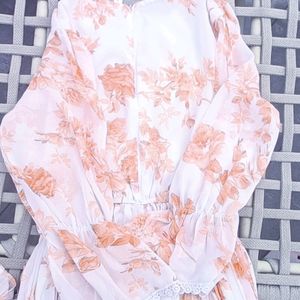 Floral Chiffon Midi Dress