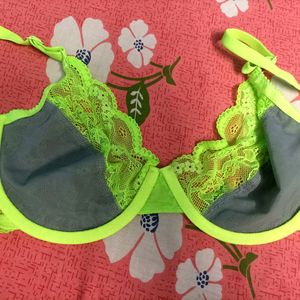 Underwired Pushup Lacy Neon Green