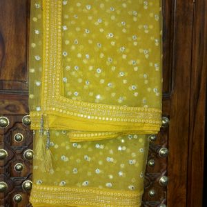 Silk lPastel Yellow Real Mirror 3 Piece Naira-Cu