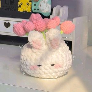 Crochet Bunny Flower Pot!!