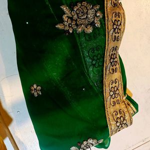 Green Golden Saree