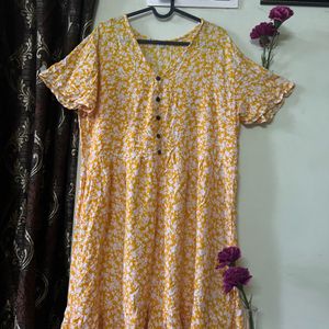 XL Yellow Floral Dress