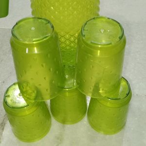 Used Jug With 5 Glasses