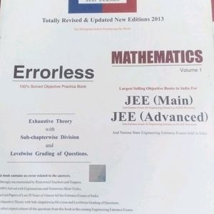 °Errorless Mathmatics° Volume 1,2 For Jee Mains And Advanced.