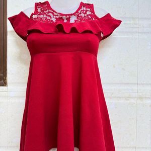 Hot Red Mini Dress For Girl's