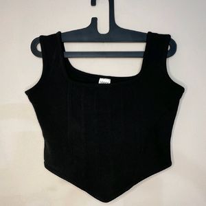 Medium Black Square Neck Top