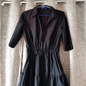 ZARA Collared Poplin Dress