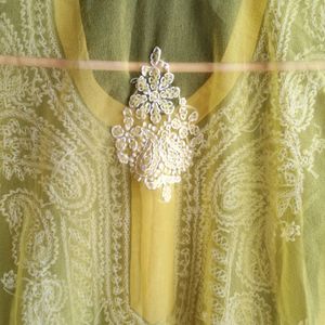 Chikankari Yellow Kurta + Inner