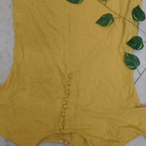 A Cotton Mustard Pathani Kurti🍋