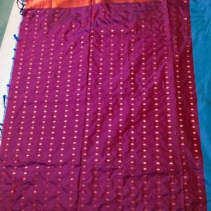 Multi colour Banaras silk Copper Design saree