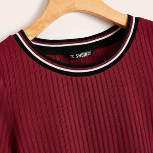 Simple Maroon Colour Top For Women