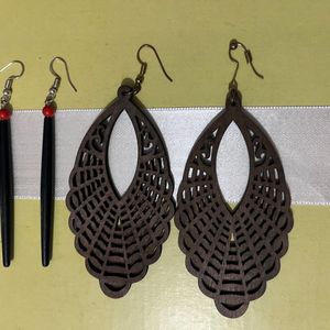 Set Of Two Unique Handcrafted Rare Tribal Earrings