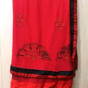 Soft Red Saree With 30rs Off Delivery Charge ☺️