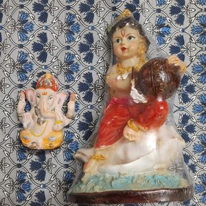 Laddu gopal And Ganesha