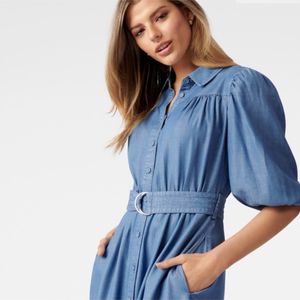 Forever New PIA PETITE PUFFNWTSLEEVE SHIRTDRESS