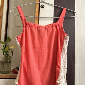 Sexy Pink N White Combo Spaghetti Top For Summer