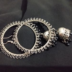 A pair of Oxidised jhumka