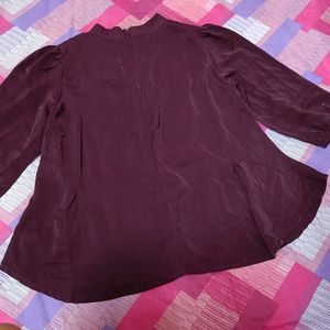 Maroon Crepe Top