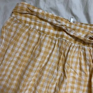 Gingham print Skirt (Yellow)