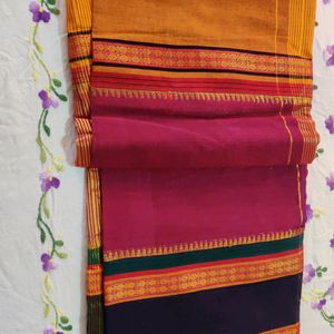 🔶🧡💜Pure South Cotton Double Border Saree