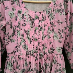 Pink Floral Printed Kurti