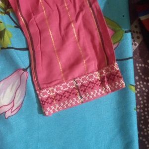 Max Pink Kurti With Hand And Neck Embroidery