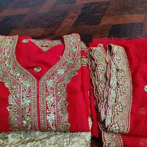 Beautiful Red Suit With Dupatta