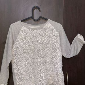 Floral Net Full Sleeve Top