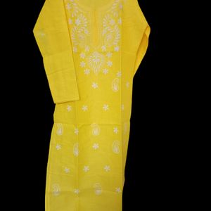 Cotton Chikan Work Stitched Kurta