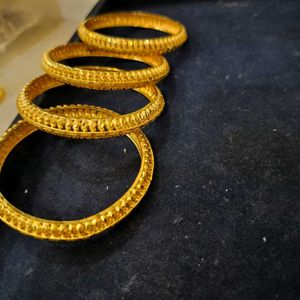 BANGLES FOR 1 GRAM GOLD MIXED WITH ALLOYS.