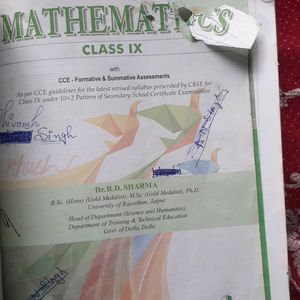 Class 9 R.D Sharma Maths Book