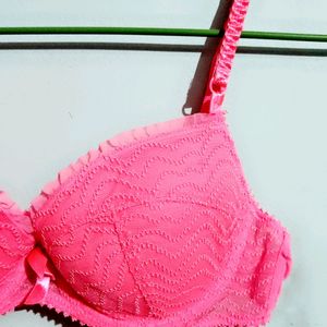 Padded Pink Rose Bra