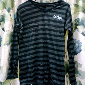 Black And White Striped Full Sleeve Tshirt