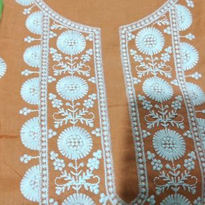 Lucknowi Embroidery Dress Material