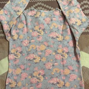 Warm Full Sleeve Floral Top Sweater