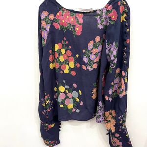 Zara Blue Floral Top