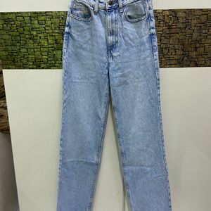 straight fit high waist denim jeans