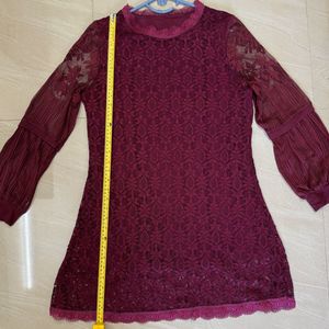 Lacey Maroon Dress