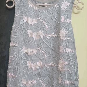 Light Grey Lace Short Top