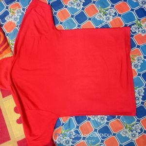 Solid Red Tshirt In Very Good Condition