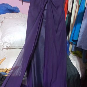 Long Purple Princess Barbie Flared Gown Urbanic