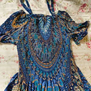 Blue Printed Brand New Dress