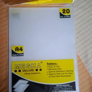 20 A4 Size Transparent Folders