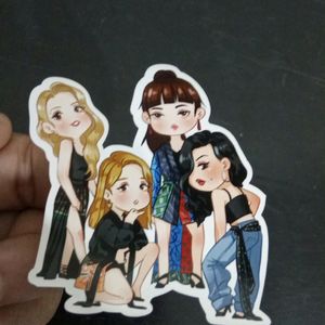 11 Black Pink Stickers For Mobile (1 Sheet)