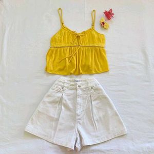 Princess Core Yellow Beach Top