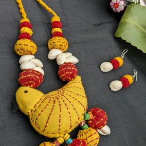 Handmade Yellow Bird Neckpiece