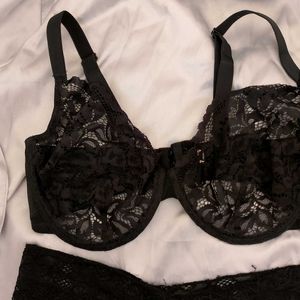 Black Net Lingerie Set.