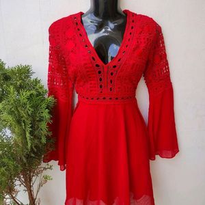 Tomato Red Cocktail Party Dress