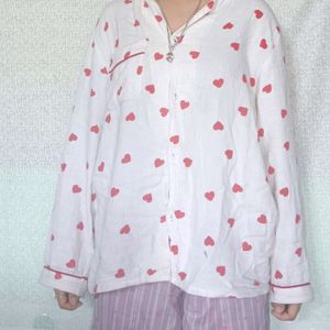 RED HEART BEIGE NIGHTSHIRT