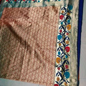 Beautiful multi colour banarasi silk saree